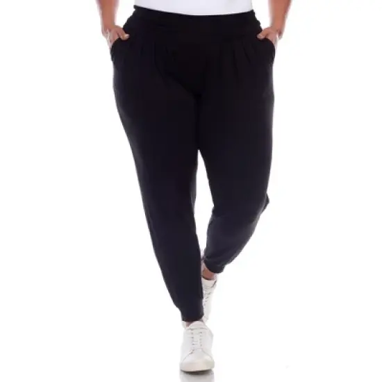 Women's Plus Size Harem Pants - White Mark image {8}