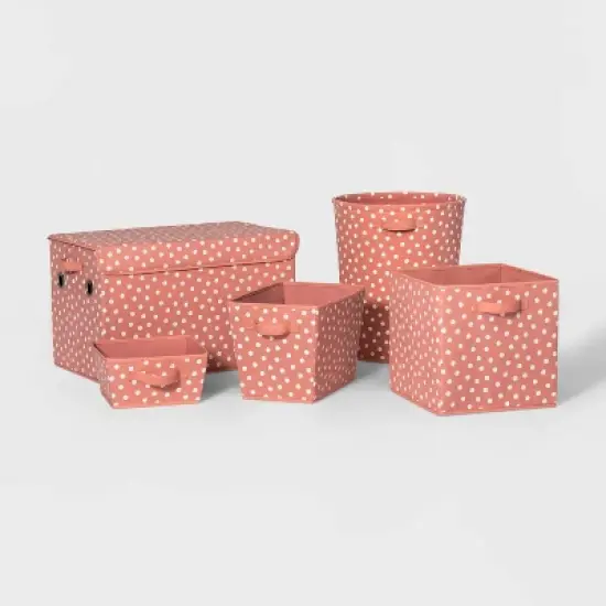 Large Rectangle Dot Kids' Storage Bin Rose Pink - Pillowfort&trade; image {4}