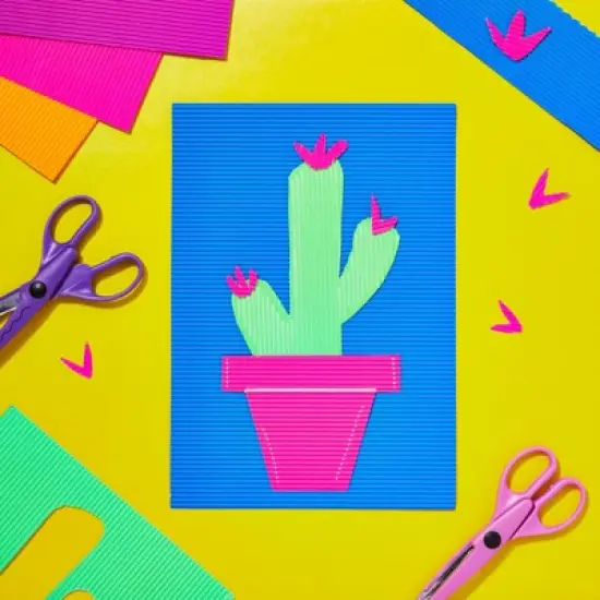 64 Pack Corrugated Cardboard Sheets for Arts and Crafts, School Projects, 8 Bright Colors, 8.3 x 11.8 in image {3}