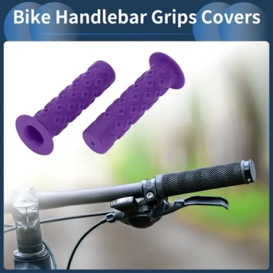 Unique Bargains Bike Handlebar Grips Covers 4.72" Long Purple 1 Pair image {1}