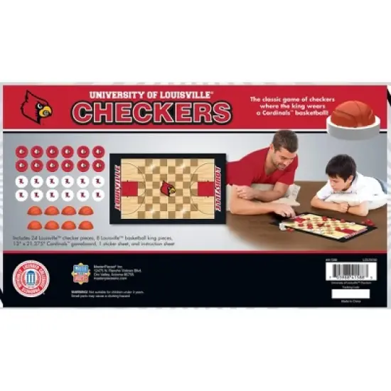 MasterPieces Officially licensed NCAA Louisville Cardinals Checkers Board Game for Families and Kids ages 6 and Up image {3}