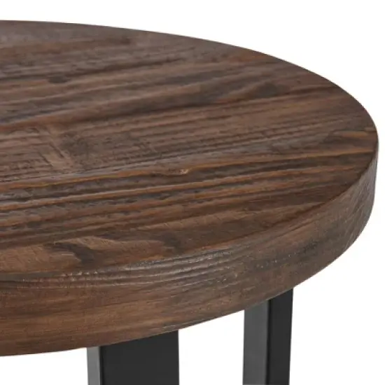 27" Pomona Diameter Round End Table Rustic Natural - Alaterre Furniture image {5}