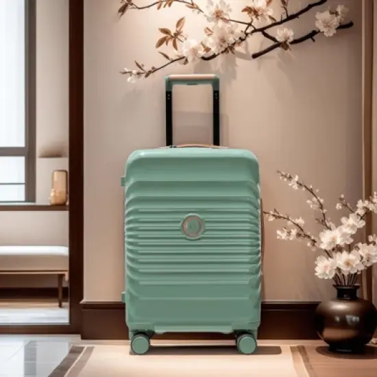 ORRD 28" Lightweight Suitcase w/TSA Lock & USB Port - Spinner Wheels, Green Artificial Leather, Wheel Lock image {6}