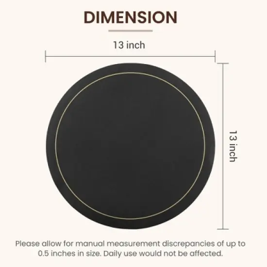 REGALWOVEN Faux Leather Heat Resistant Waterproof Wipeable Place Mats 6 Pcs image {2}