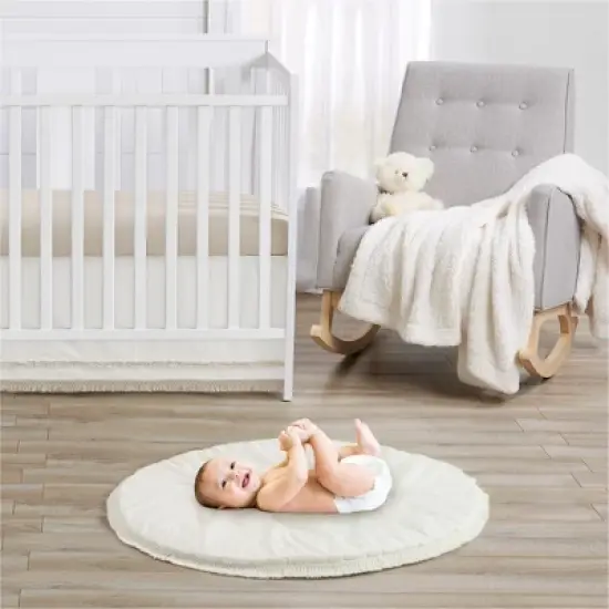 Sweet Jojo Designs Boy Girl Baby Tummy Time Playmat Tufted Sun Ivory and Taupe image {1}