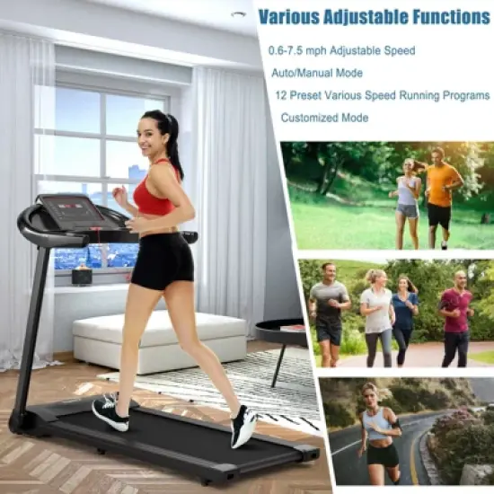 Costway 2.25HP Electric Folding Treadmill W/HD LED Display APP Control Speaker image {3}