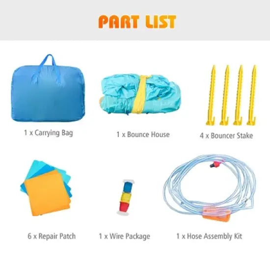 Costway  Kids Bounce House Castle Splash Water Pool Without Blower image {9}