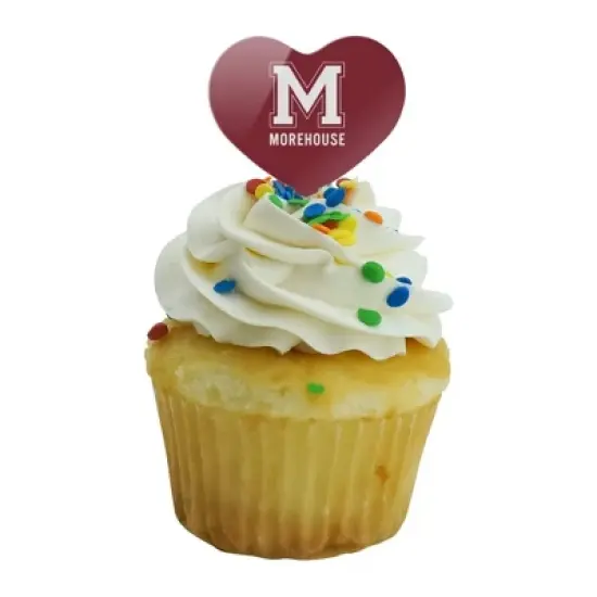 Morehouse College Primary Logo Heart Love Cupcake Picks Toppers Decoration Set of 6 image {4}