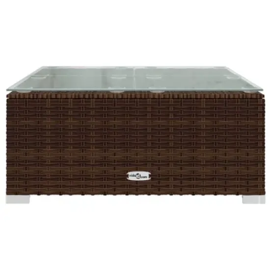 vidaXL Garden Lounge Set Brown PE rattan Medium Modular image {6}