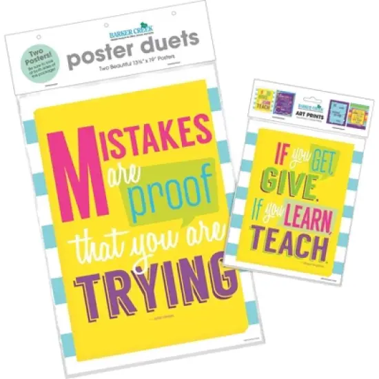 Set of 6 Keep On Trying Motivational Art Prints & Posters - Barker Creek image {3}