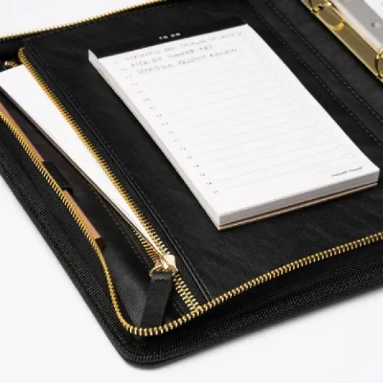 1" Round Ring Mini Binder Soft Vegan Leather Black - Russell+Hazel image {3}