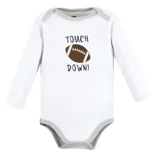 Hudson Baby Infant Boy Cotton Long-Sleeve Bodysuits, Football Buddy image {4}