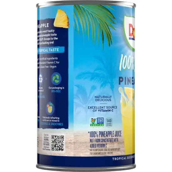 Dole 100% Pineapple Juice - 46 fl oz Can image {3}