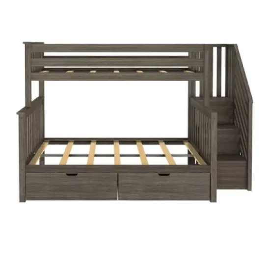Max & Lily Twin over Full Staircase Bunk Bed with Storage Drawers image {2}