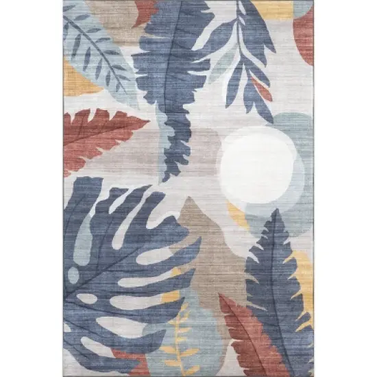 nuLOOM Caprice Floral Jungle Machine Washable Indoor/Outdoor Patio Area Rug image {11}