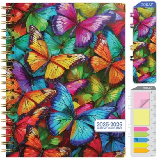 Global Printed Products Hardcover AY 2025-2026 Fashion Planner - 8.5"x11" (Colorful Butterflies) image {8}