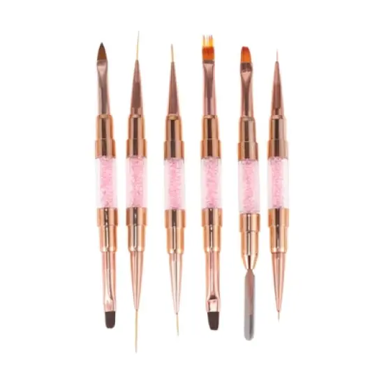 Unique Bargains Rhinestones Handle Nail Art Brushes Kit 1 Set image {6}