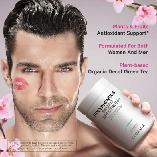 Codeage Polyphenols Broad Spectrum, Green Tea, Quercetin, Turmeric , Resveratrol, Antioxidant Supplement - 120ct image {7}