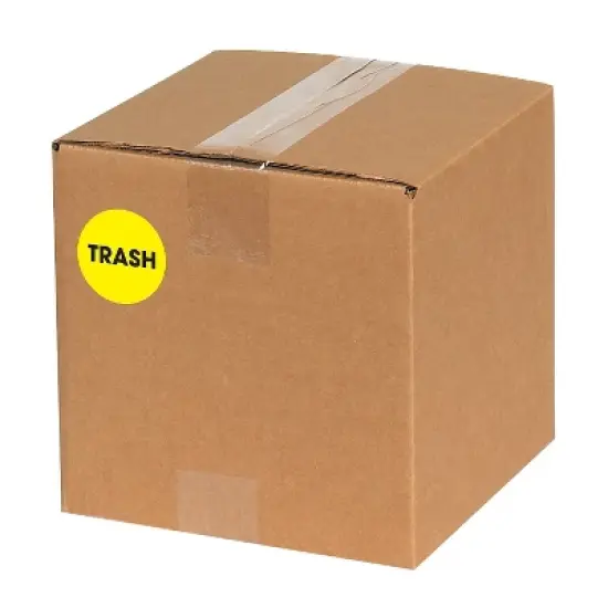 Tape Logic Labels "Trash" 2" Circle Fluorescent Yellow 500/Roll DL1275 image {2}