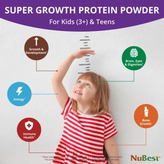 NuBest Tall Protein - Height Growth & Bone Strength Chocolate Shake with Probiotics for Kids & Teens, Ages 3+, 15 Servings image {4}
