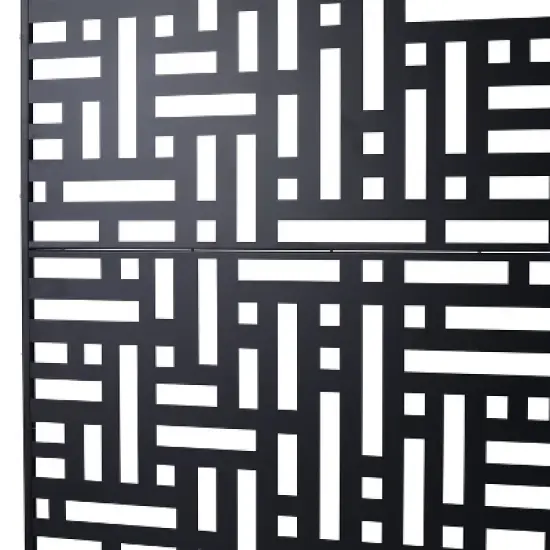 CAVINAS Patio Decorative Screen Metal Fence Privacy Screen with Striped Rectangle Pattern for Outside and Garden, 76" H&times;48" W image {4}
