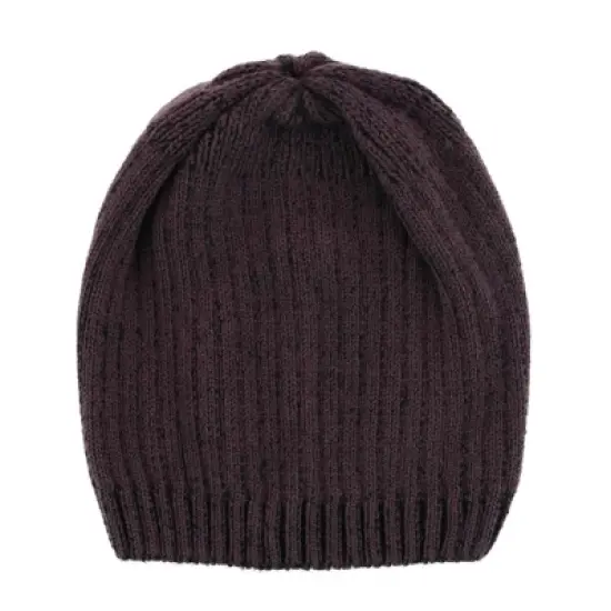 CTM Men's Ribbed Knit Mixed Wool Beanie image {3}
