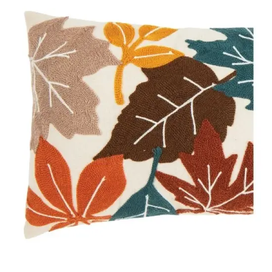 C&F Home Fall Leaves Chain Stitch Throw Pillow image {1}