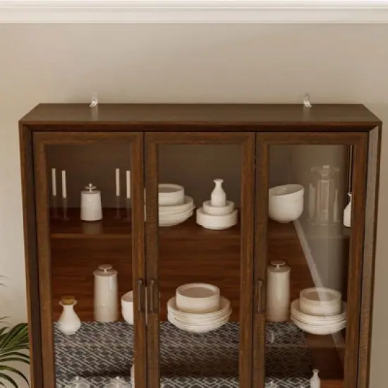 Famapy Modern Kitchen Hutch with Glass Doors,Multi-Drawer Kitchen Organizer,Kitchen Pantry with Storage,Easy Assembly,Perfect for Any Kitchen Layout image {5}