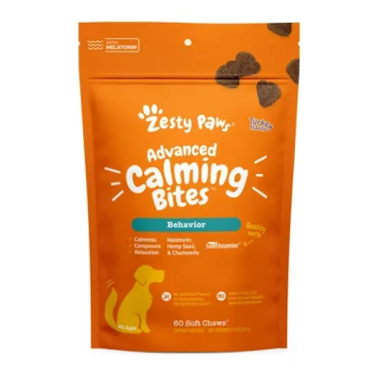 Zesty Paws Advanced Behavior Calming Soft Chews for Dogs - Turkey Flavor - 60ct image {6}