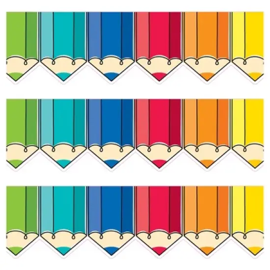 Creative Teaching Press&reg; Core Decor Colorful Doodle Pencils EZ Border, 48 Feet Per Pack, 3 Packs image {3}