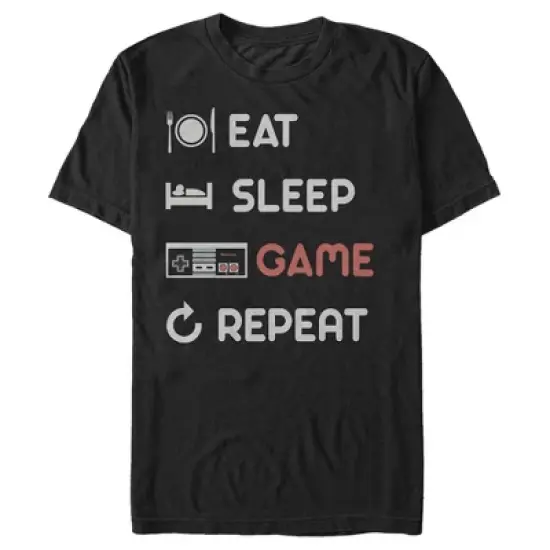 Men's Nintendo Eat Sleep NES Game Repeat T-Shirt image {3}