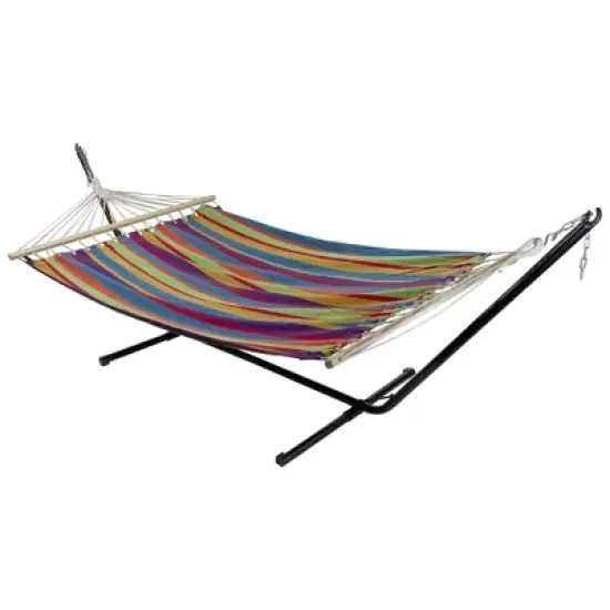 Northlight Cotton Striped Two Person Double Hammock - 76" x 59" image {2}