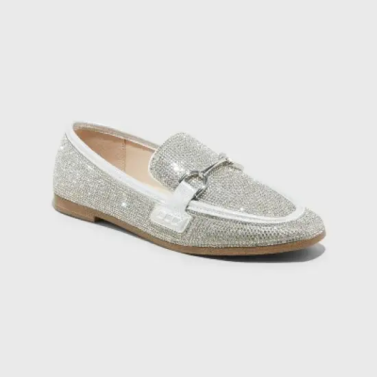 Women's Laurel Rhinestone Loafers - A New Day&trade; Silver image {4}