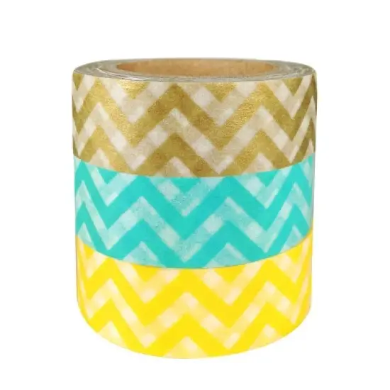 Wrapables Sea Breeze Retro Japanese Masking Tape Washi Tape, Set of 3 image {1}