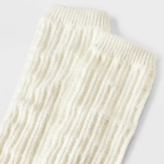 Women's Textured Super Soft Legwarmer Boot Socks - Auden&trade; Ivory 4-10 image {3}