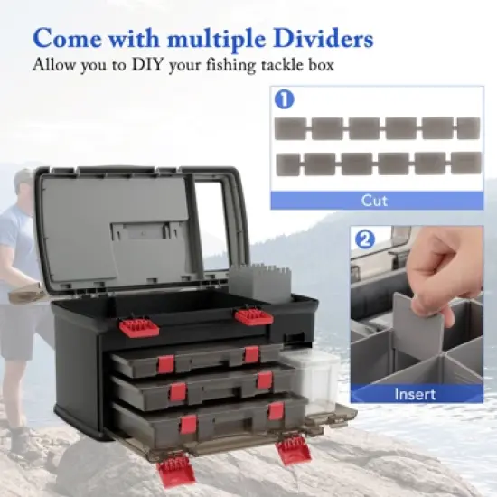 Tangkula 5 Layers Fishing Tackle Box w/ Dividers & Top Storage 3 Removable Utility Boxes image {5}