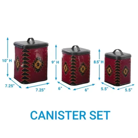 Park Designs Red Dawn Red Canisters Set of 3 image {3}