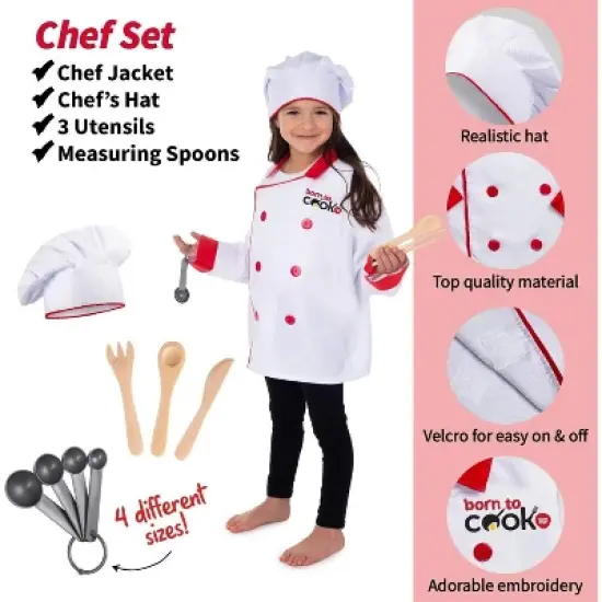 Bintiva 3-in-1 Pretend Play Costume Trunk &ndash; Construction Worker, Chef, and Gardener Role-Play Sets with Accessories &ndash; Ages 3+ image {2}