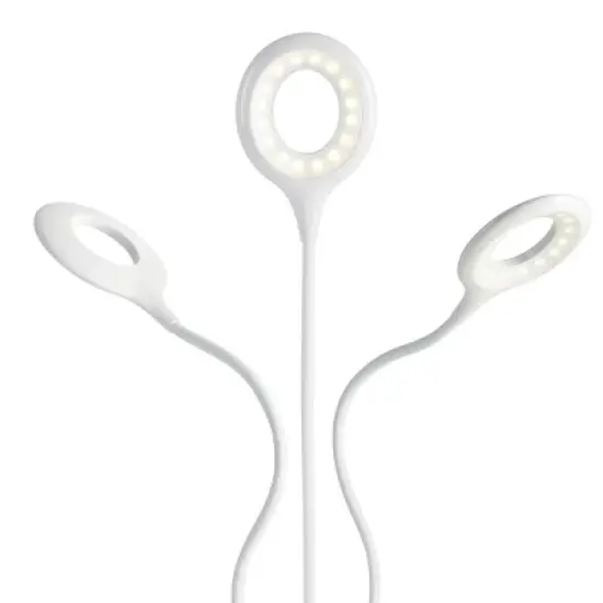 Insten LED Desk Lamp, Bright Table Lamp, Clip-On, Rechargeable, Flex Neck, Touch Control, 3 Brightness Levels, 240 Lumens, White image {3}