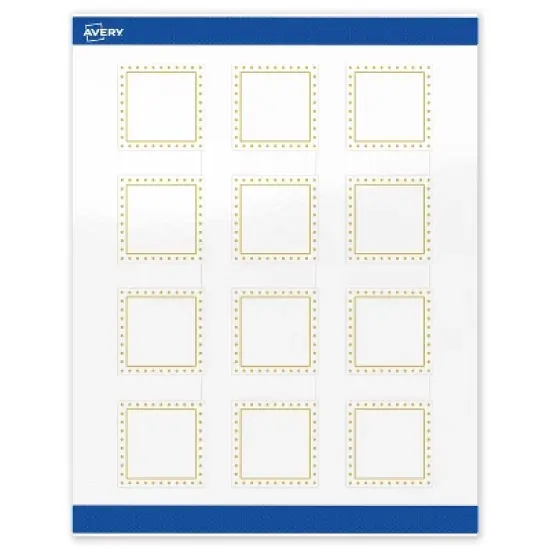 Avery 2" x 2" Labels, Gold Border with Gold Dots, 120 ct image {8}