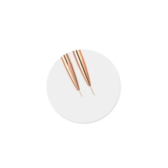 Unique Bargains Aluminum Nylon Nail Art Liner Brushes Rose Gold Tone 1 Pc image {4}