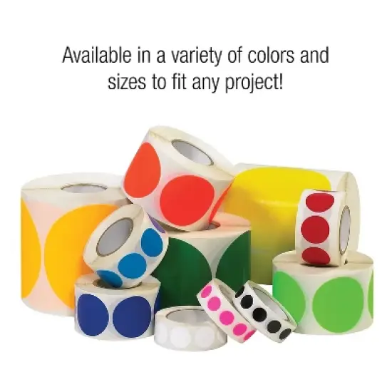 Tape Logic Inventory Circle Labels 3/4" Black 500/Roll DL610F image {2}