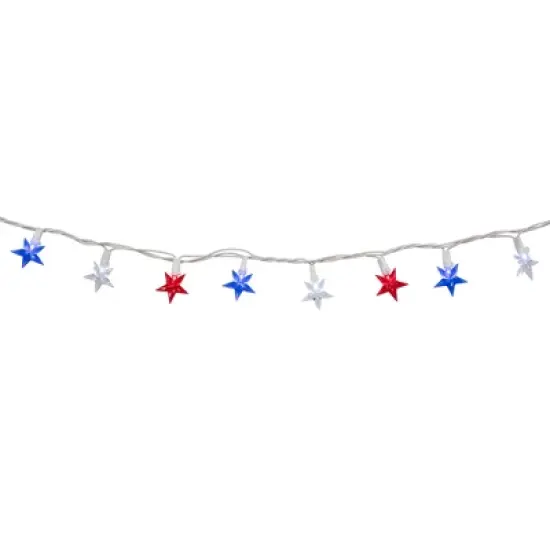 Northlight LED Patriotic Stars String Light Set - 7.25ft - White Wire - 10ct image {5}
