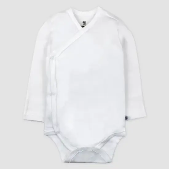 Honest Baby 3pk Organic Cotton Long Sleeve Duster Bodysuit - White image {1}