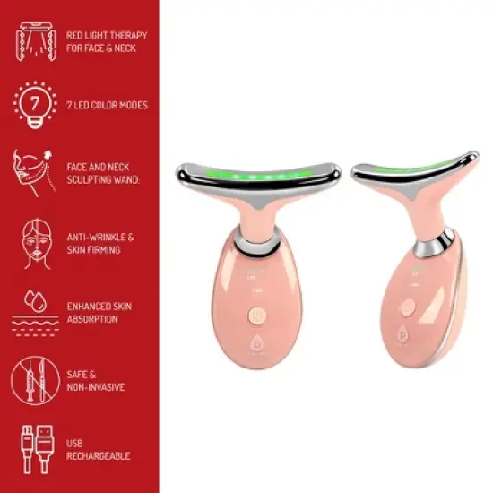 Pursonic 7-in-1 LED Light Therapy Beauty Device - Red Light Therapy Face & Neck Sculpting Wand image {1}