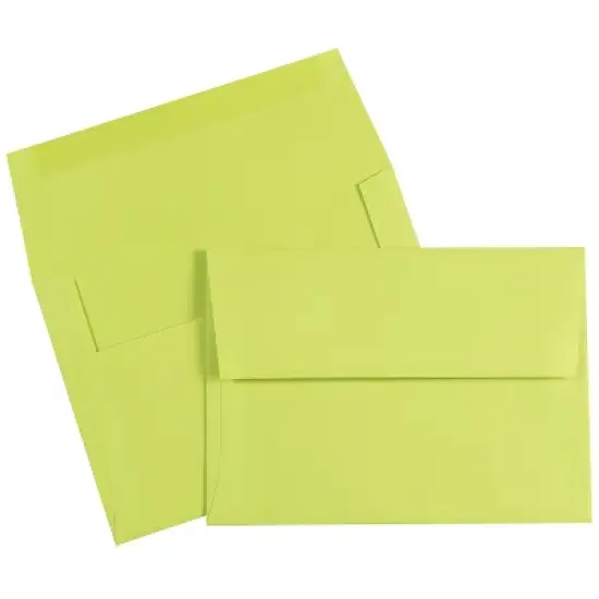 JAM Paper A7 Colored Invitation Envelopes 5.25 x 7.25 Ultra Lime Green 96151H image {4}