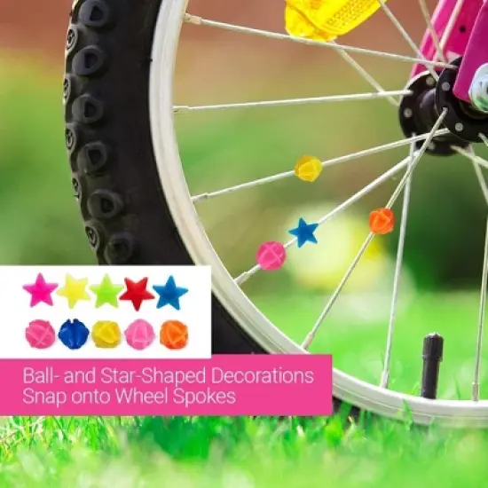 Girls&rsquo; Bicycle Decoration Kit &ndash; Complete Accessory Set with Basket, Handlebar Streamers, Spoke Beads & Rearview Mirror image {4}