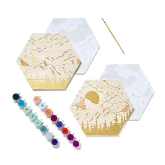 2pk Paint by Number Wood Cirlces - Mondo Llama&trade; image {1}