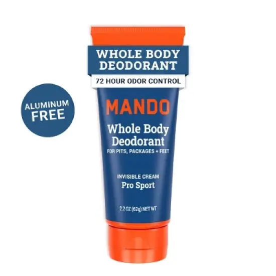 Mando Whole Body Men's Invisible Cream Deodorant Pro-Sport - Aluminum-Free 2.2oz image {11}