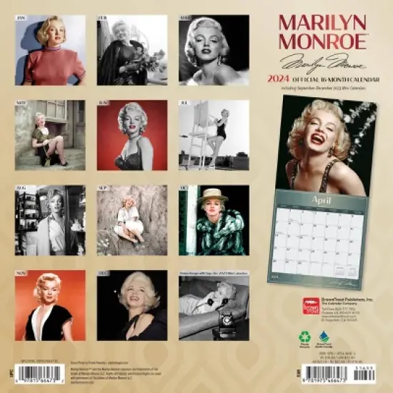 Browntrout 2024 Wall Calendar 12"x12" Marilyn Monroe image {1}